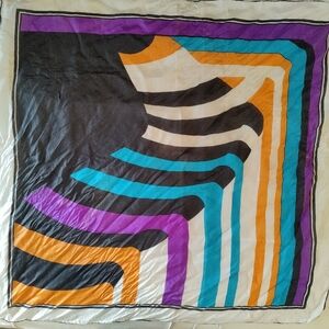 100% Silk Mod Print Vintage Scarf